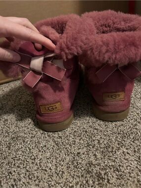 UGG Rose Suede Bow Ankle Boots